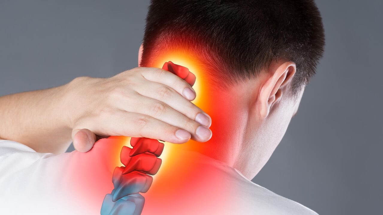 dor no pescoço devido à osteocondrose